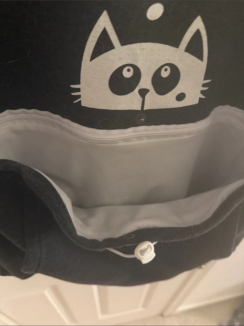 Cat Meow Black Hoodie Pet Carrier Pocket - Unbranded